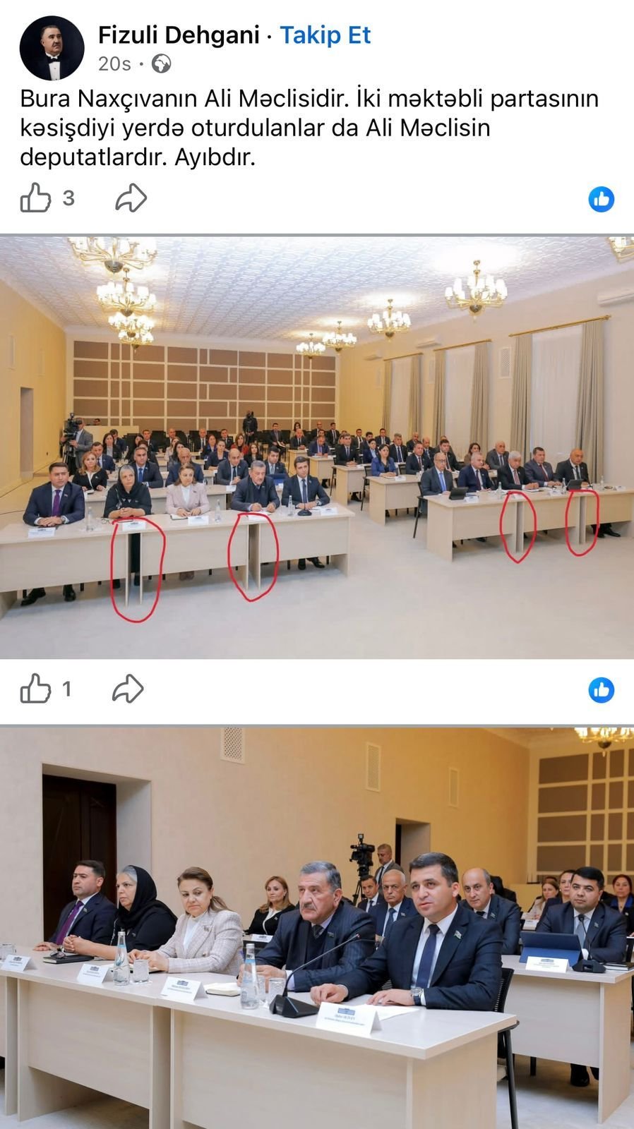 Naxçıvan Ali Məclisində “məktəb partası” mübahisəsi –